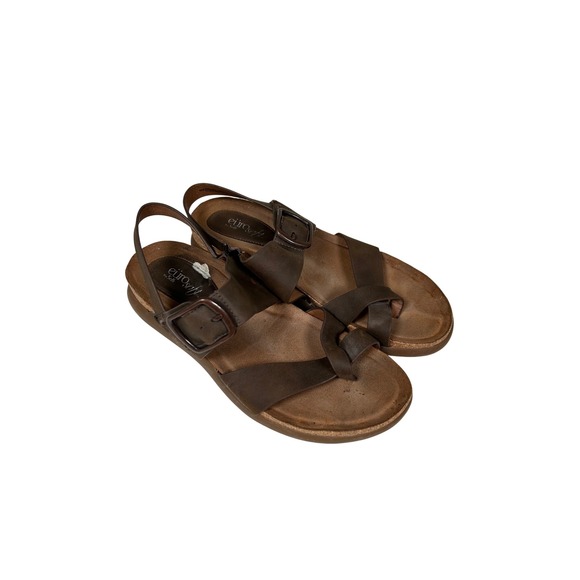 EuroSoft by Sofft Shoes - EuroSoft Hampton Sandals Women's 9.5M Brown Strappy Buckle Comfort Shoes